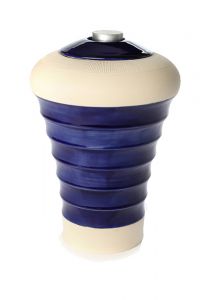 Urn 'Puur' donkerblauw met kaarshouder