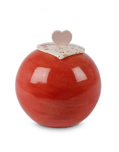 Keramische urn met hart 'Big love' rood