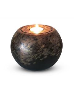 Handgemaakte mini urn met kaarshouder | koper en goudkleur