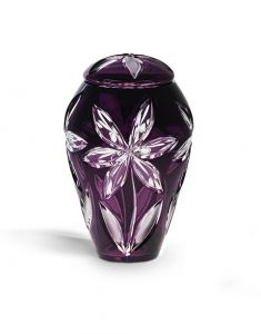 Urn van Bohemiaans kristalglas 'Linda' paars
