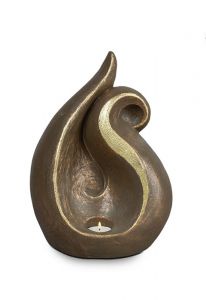 Keramische kunst urn 'Wonden zullen genezen' met kaarshouder
