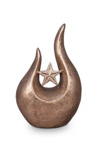 Keramische kunst urn 'Eeuwige vlam' met ster