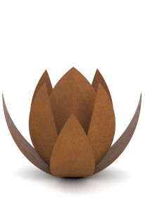Mini urn 'Lotus' van cortenstaal