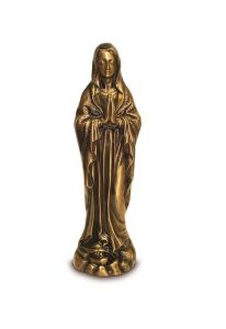 Gedenkbeeld Maria met gevouwen handen van brons