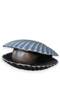 Bronzen mini urn schelp