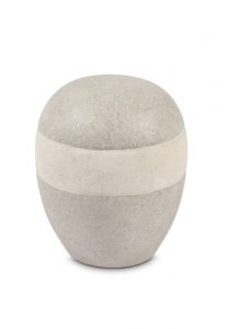 Porseleinen mini urn 'Planet' tortora-crème