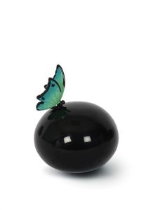 Glasfiber mini urn 'Vlinder' groen