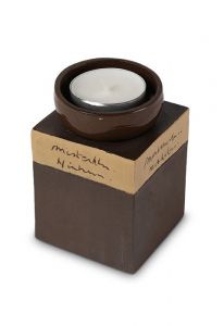 Handgemaakte theelicht mini urn | bruin