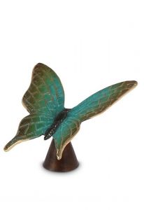 Bronzen mini urn 'Vlinder' groen
