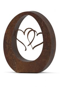 Bronzen (duo) urn 'Oval hearts'