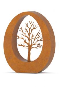 Cortenstalen (duo) urn 'Oval tree'