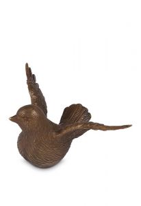 Bronzen mini urn 'Vogel met fladderende vleugels'