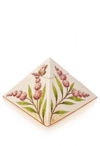Handbeschilderde mini urn 'Vlinder op vlinderstruik'