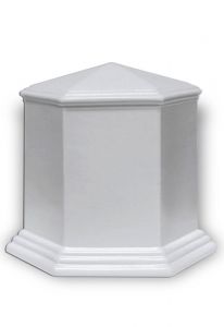 Zeshoekige urn van porselein 'Exagono'