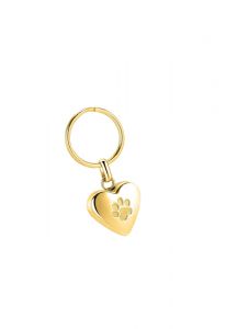 Sleutelhanger ashanger 'Hart' met pootafdruk verguld
