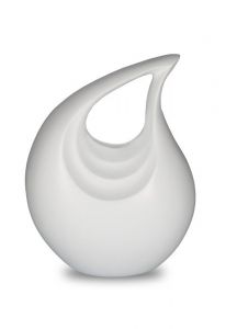 Aluminium urn 'Traandruppel' mat wit