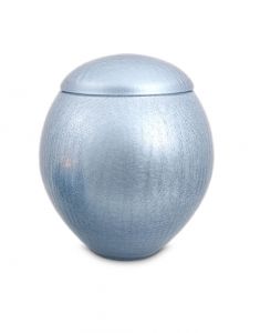 Glazen urn blauwkleurig craquelé