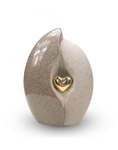 Keramische urn 'Gouden hart'