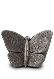 Keramische kunst mini urn Vlinder zilvergrijs