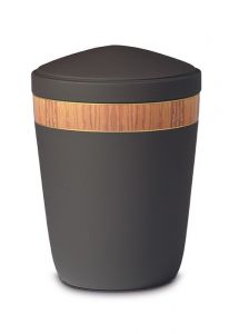 Stalen urn zwart met band