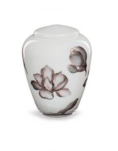 Glazen urn Magnolia - symbool van liefde en schoonheid