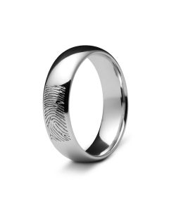 Zilveren ring met vingerafdruk