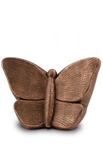 Keramische kunst mini urn Vlinder bronskleurig