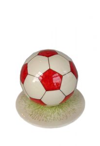 Handbeschilderde voetbal mini urn