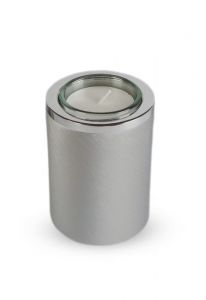 Waxinelichthouder mini urn aluminium rond