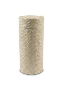 Handgeweven rieten urn -beige