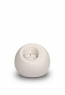Mini-urn porselein 'Lumos' met kaarshouder mat wit