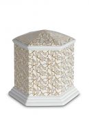 Urn van porselein 'Esagono' | Pure Gold bladeren