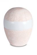 Porseleinen urn 'Planet' - Coral roze reliëf