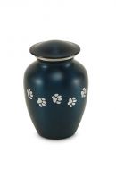 Dieren urn 0.7 liter 'Pootafdrukken' blauw