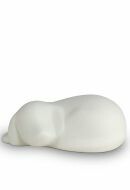 Dierenurn 'Liggende hond' wit