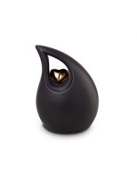 Keramische mini urn met goudkleurig hart