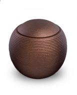 Bolvormige mini urn 'Memento' brons met satijn glazuur