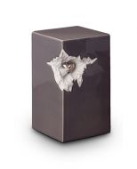 Keramische mini urn met zilveren hartje