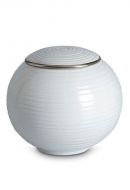 Mini urn porselein 'Sfera' - Platinumkleurige rand