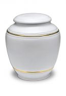 Urn porselein wit met goudkleurige sierband