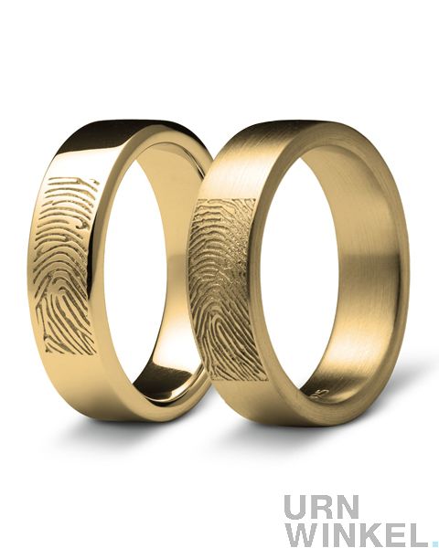 zingen Gelach Achterhouden Unieke handgemaakte gouden ring met vingerafdruk | URNWINKEL. | URNWINKEL.